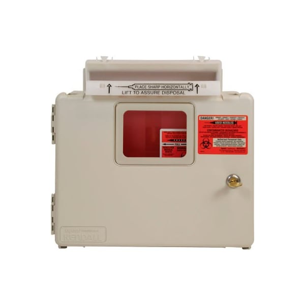Covidien SharpStar Wall Mount In-Room Sharps Cabinet with 5-Quart Sharps Container, Beige